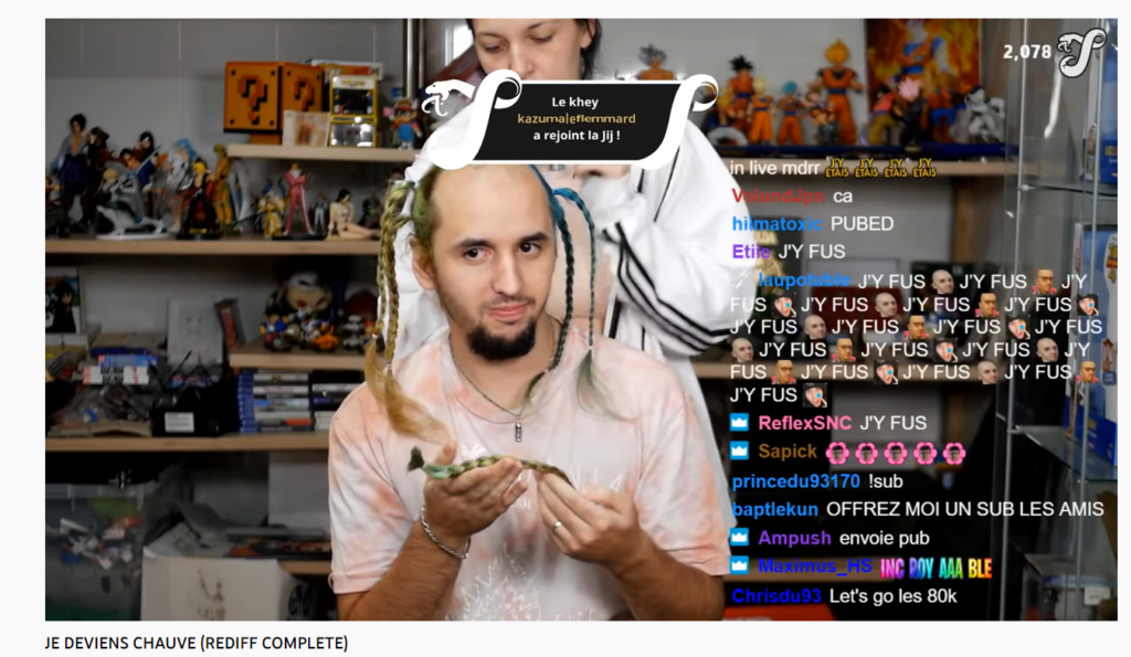 Jiraya en train raser sa tête sur sa chaîne youtube