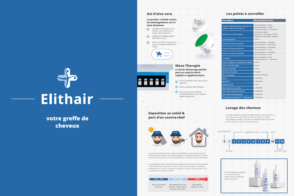 Le guide Elithair pour avoir toutes les recommandations postopératoires aprés votre greffe de cheveux