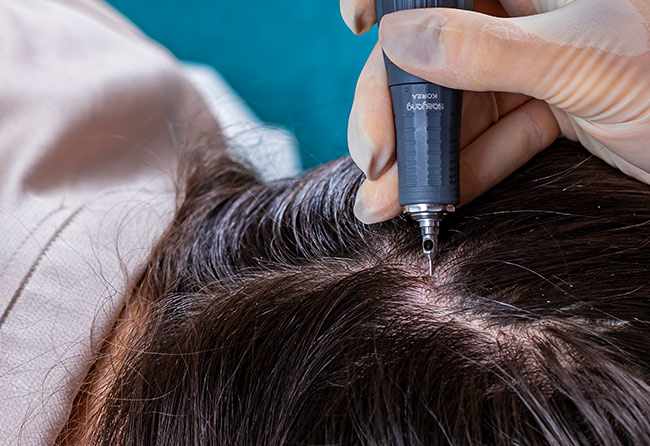 Extraction motorisée sur le cuir chevelu – Technique FUE