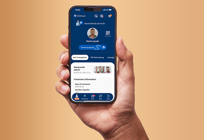 Page d’accueil de l’application Elithair