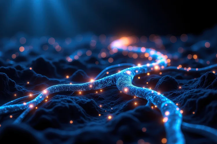 Représentation visuelle des échanges d’informations entre cellules au niveau microscopique